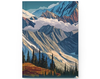 Mountain Landscape Journal, Nature Art Notebook, Alpine Adventure Sketchbook, Hiking Travel Diary