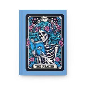 Tarot Card Hardcover Journal, Book Readers Notebook, Women's Matte Diary, Mystical Writing Pad, Reading Log, Gift for Tarot Enthusiasts