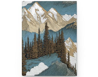Mountain Scene Hardcover Journal, Hiking Camping Notebook, Outdoors Gift, Adventure Diary, Nature Lover Gift, Travelers Journal, Mountain