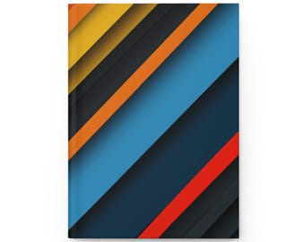 Diario con copertina rigida opaca e astratta colorata, quaderno per schizzi vuoto, planner di scrittura, regalo per artisti, studenti, scrittori, Natale