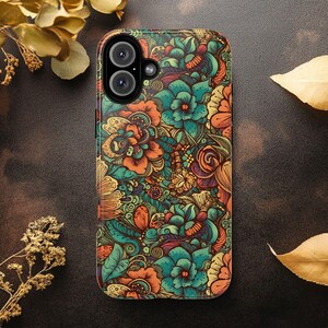Funda magnética Magsafe retro vintage con diseño floral y flores de primavera, con envoltura completa y estampado artístico único para iPhone 16, 15, 14, 13, 12, 11, X, XS, 8 Max, Pro Plus, regalo