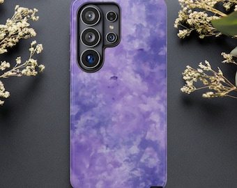 Purple cloud gradient art Dual-Layer tough Phone Case iPhone, Samsung & Pixel Cover | Matte Glossy Finish Unique Case