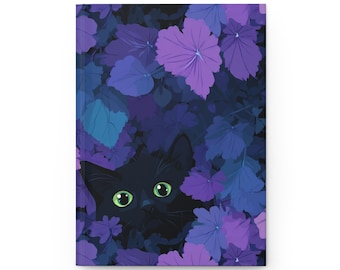 Diario de gato negro de anime, diario de tapa dura mate para niñas o adolescentes: regalo para amantes del anime, entusiastas de los gatos, papelería para la vuelta al cole, bonito
