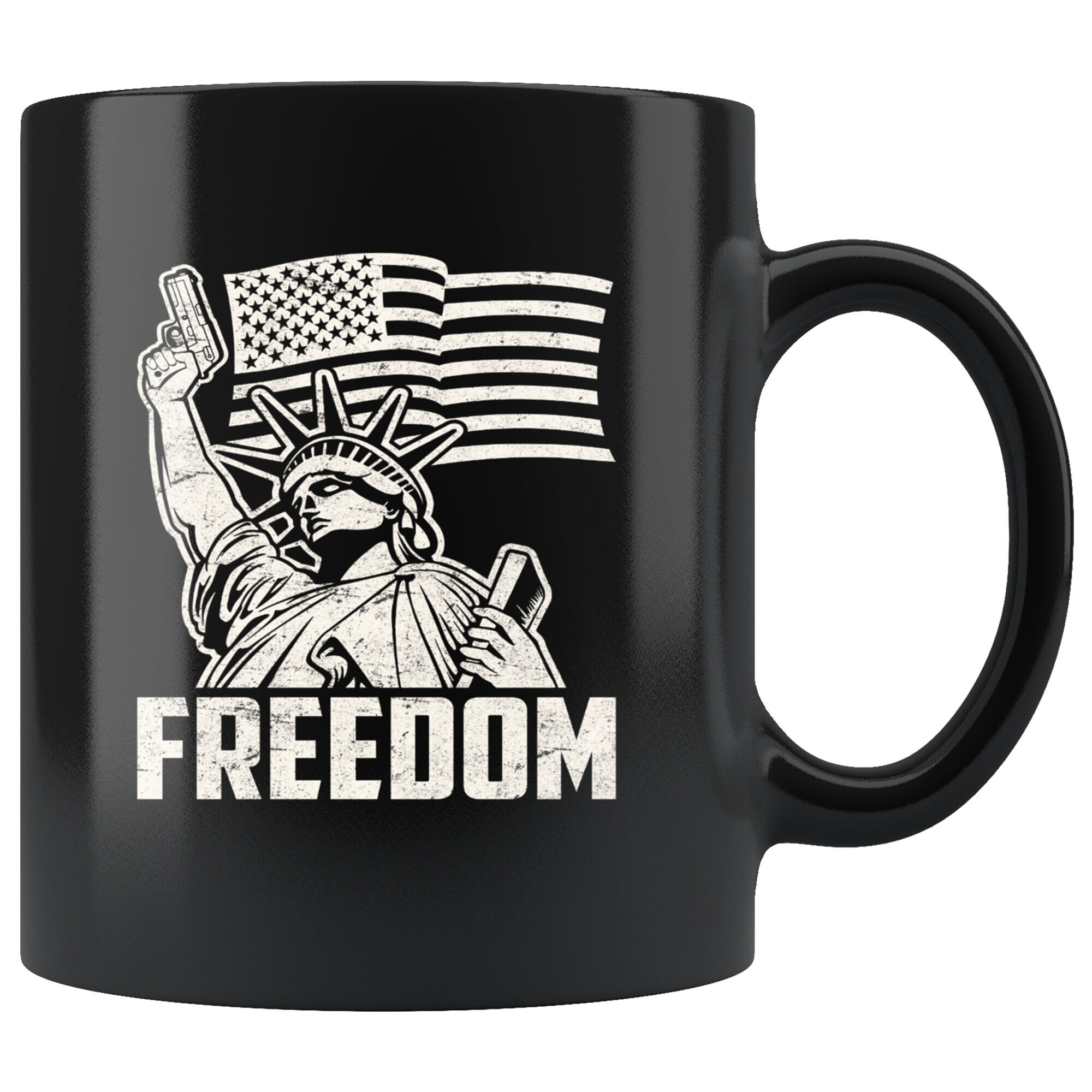 2nd Amendment Statue of Liberty holding a gun Freedom America American Flag Patriotic   Mug