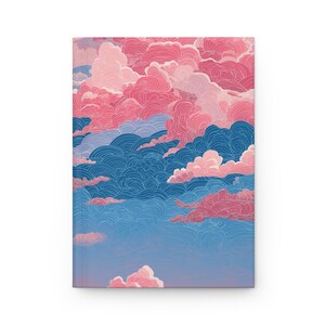 Pink and Blue Cloud Journal, Dreamy Sky Notebook, Pastel Aesthetic Sketchbook, Whimsical Writing Diary Hardcover Journal