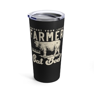 Eat Beef 20oz Tumbler Geïsoleerde metalen koffiemok drank mok cadeau klaar