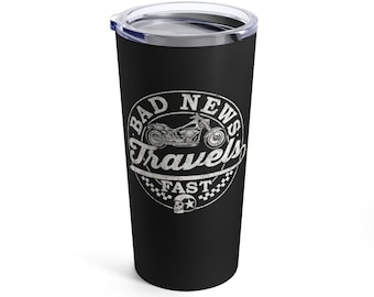 Travels Fast 20oz Tumbler Caneca de café de metal isolada para bebidas, pronta para presente