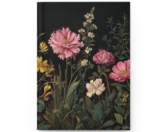 Flower Bed Hardcover Journal | Floral Notebook  Aesthetic Writing Journal, Nature-Inspired Gift for Writers & Students