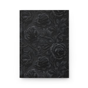 Journal rose en relief noir, cahier floral gothique, cahier d'écriture esthétique sombre, cadeau élégant pour écrivains, papeterie sorcière image 2