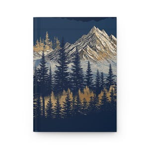 Mountain Landscape Journal, Nature Hardcover Notebook, Scenic Matte Writing Journal, Gift for Hikers Hard Cover Journal Gift