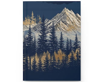 Journal paysage de montagne, carnet de notes nature, journal d'écriture mat pittoresque, cadeau pour les randonneurs, cadeau de journal à couverture rigide