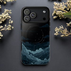 ダークアニメナイトスカイナイトタイムMagSafeマグネットケースフルラップアートユニークプリントiPhone 17 16 15 14 13 12 11 X XS 8 Max Pro Plusギフト