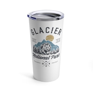 Glace-Nationalpark Montana Wandern Camping im Freien 20 Unzen Becher Isolierte Metall Kaffeetasse Getränk Getränkebecher Geschenk bereit