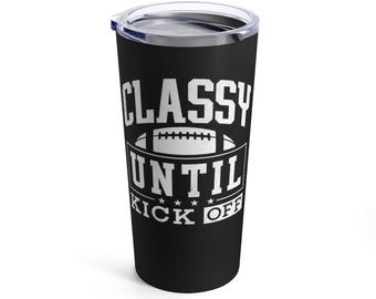 Caneca térmica de metal para café Classy Till Kick Off de 20 onças, pronta para presente