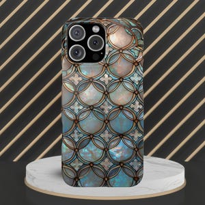 Blue Snow flake 3d mosaic effect Snap Phone Cases Sleek slim design protective case, Matte and Glossy shell iPhone Samsung wireless