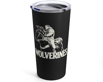 Caneca térmica de metal Wolverines 20oz para café, bebida, pronta para presente