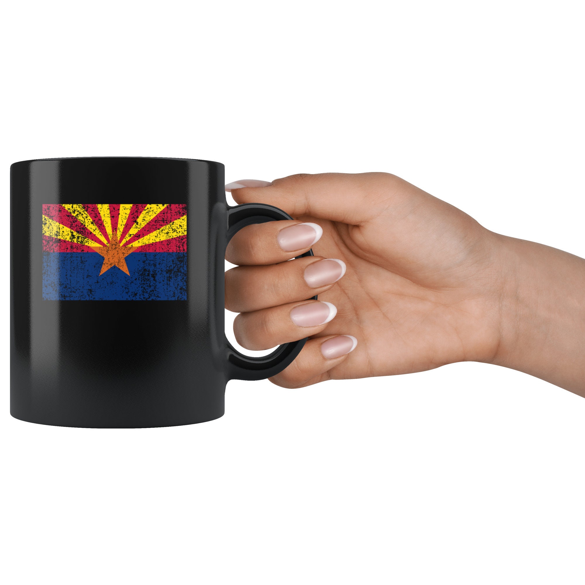 Original Arizona State Flag Molon Labe Skull Mug 