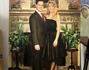 Custom Hand Painted Portrait,Oil Painting From Photo,Custom Art For Loved Ones,Personalize Gift,Custom Painting,Wedding Painting,Design Fee
