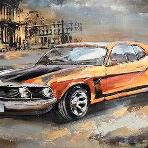 Car Original Oil Painting On Canvas,Car Wall Art,Modern Car Art,Large Living Room Wall Art,Racing Club Wall Decor,Car Original Oil Painting
