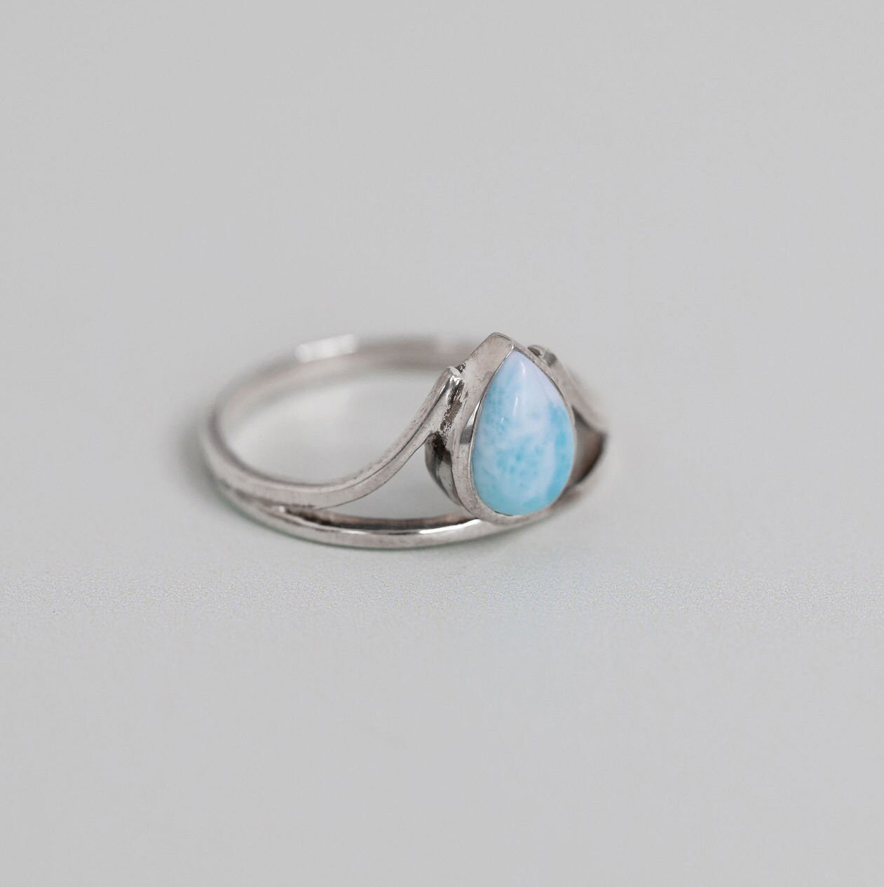 Larimar Ring Sterling Silver Turquoise Ring Surf Ring | Etsy