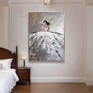 Abstract Woman Figure Painting Large Wedding Bride Texture Wall Art Figure Canvas Art Lady Dancing Painting Original Woman Portrait Art