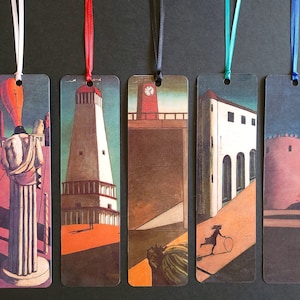 Giorgio de Chirico Bookmarks, Oil painting bookmarks, Surrealism, Italian art, Modern Art, Metaphysical, artists readers gift