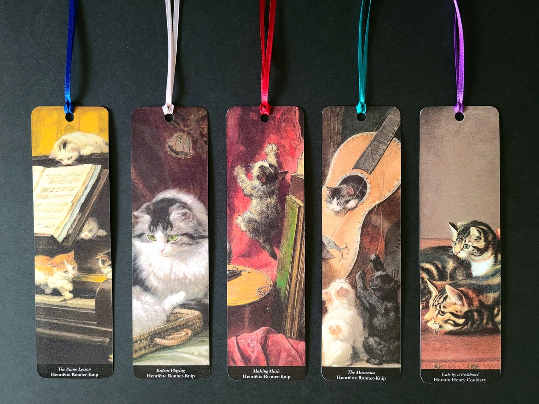 Cat Kitten Bookmarks Set Animal Oil Painting Bookmarks Etsy