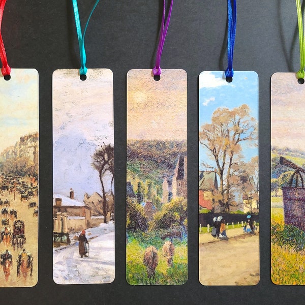 Camille Pissarro Bookmarks, Oil painting bookmarks, Danish French art, Impressionism, Modern Art, Colorful, Landscape, artists readers gift