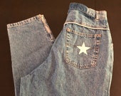 Vintage Hollywood tapered mom jeans high waisted silver detail zippered ankle hipster women 39 s