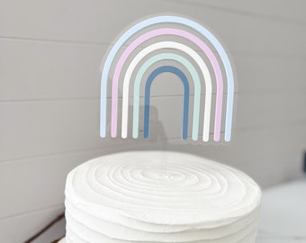 3D Rainbow Cake Topper, Rainbow Baby Shower, Rainbow Themed Party, Acrylic Cake Topper, Birthday, Baby Shower