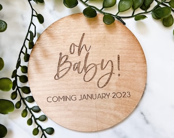 Wooden Pregnancy Announcement Sign, Due Date Reveal, Birth Announcement, Maternity Photo Prop, Wooden Pregnancy Announcement Prop