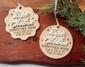 Baby’s First Christmas Ornament, Birth Stats Ornament, New Baby Gifts, Gifts for New Parents, Newborn Ornament, Christmas Ornaments for Baby