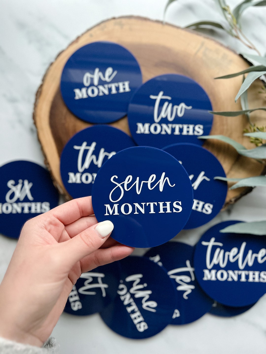 Colored Acrylic Milestone Cards for Baby Monthly Photos, Wavy or Round ...