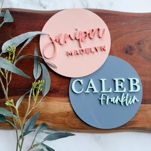 Custom 3D Baby Name Sign: Vibrant Two-Tone or Monochromatic, Hospital Name Sign for Birth Announcement, Baby Name Sign, Newborn Announcement