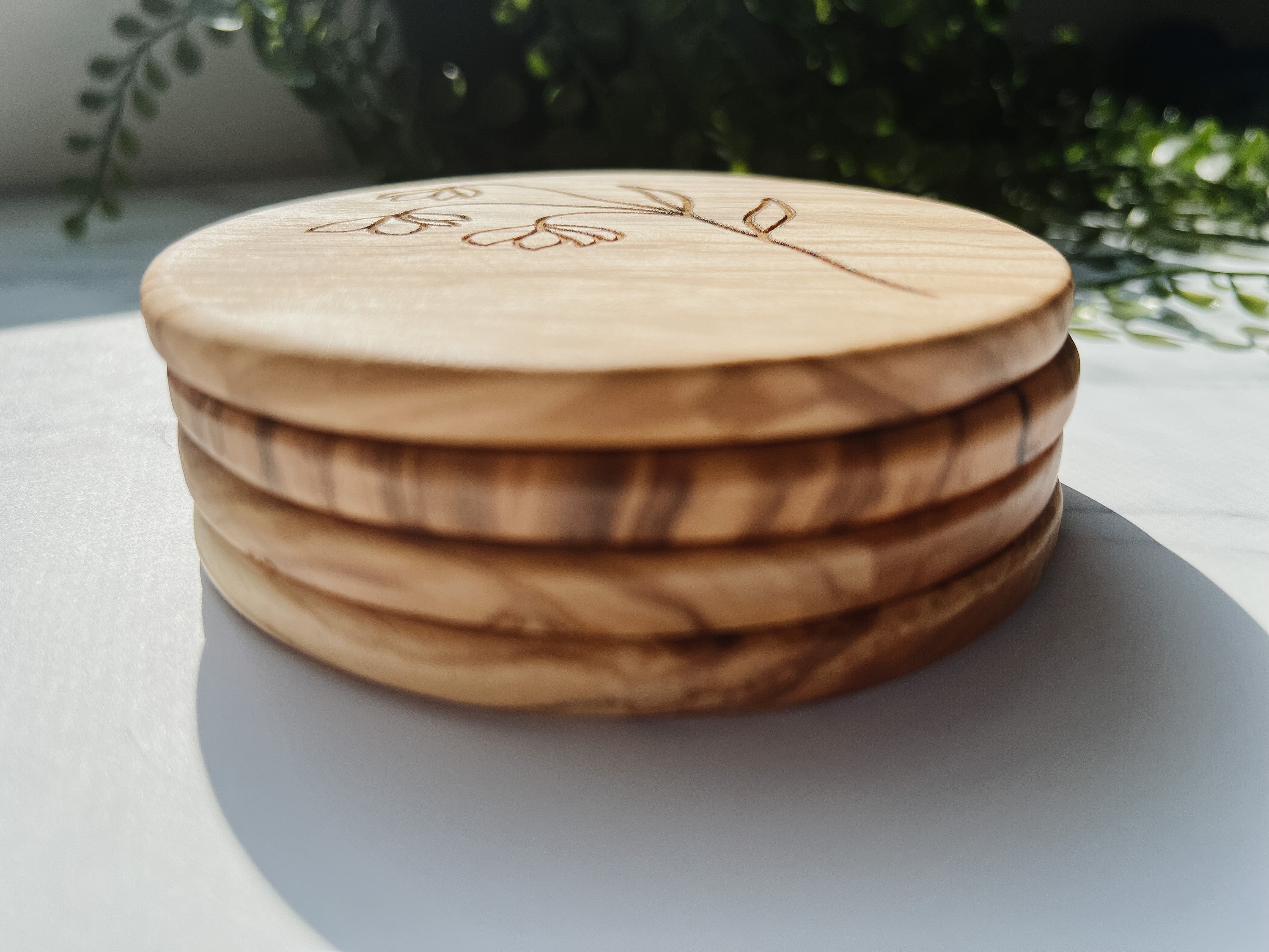 Buy wholesale Wooden Coasters for Drinks GARDENA, Set of 4