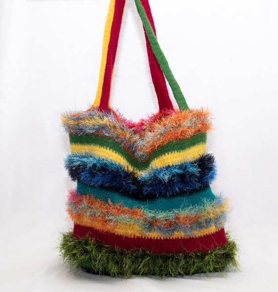 crochet felted bag