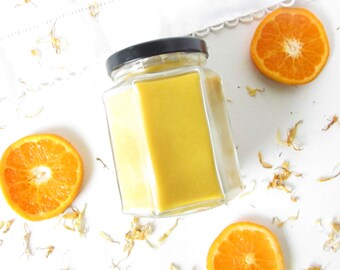 Sheep Milk Beeswax Candle - Uplifting Tangerine Calendula