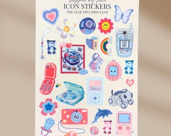 Millennial Memories Y2K-stickervellen