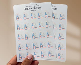 Stickervel planner: schoonmaken (25 afzonderlijke stickers)