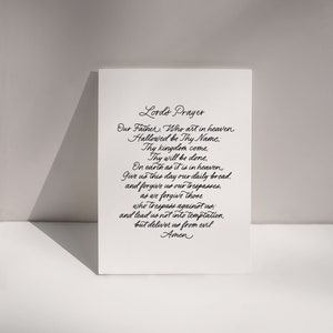 The Lord’s Prayer Handwritten Downloadable Digital Print - Scripture Wall Art - Christian Home Decor