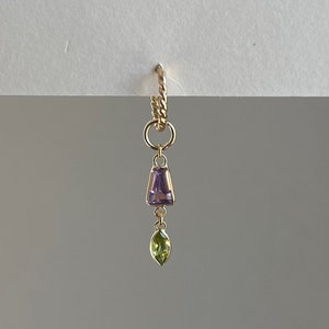 Single Solid 14k Gold Hoop Charm