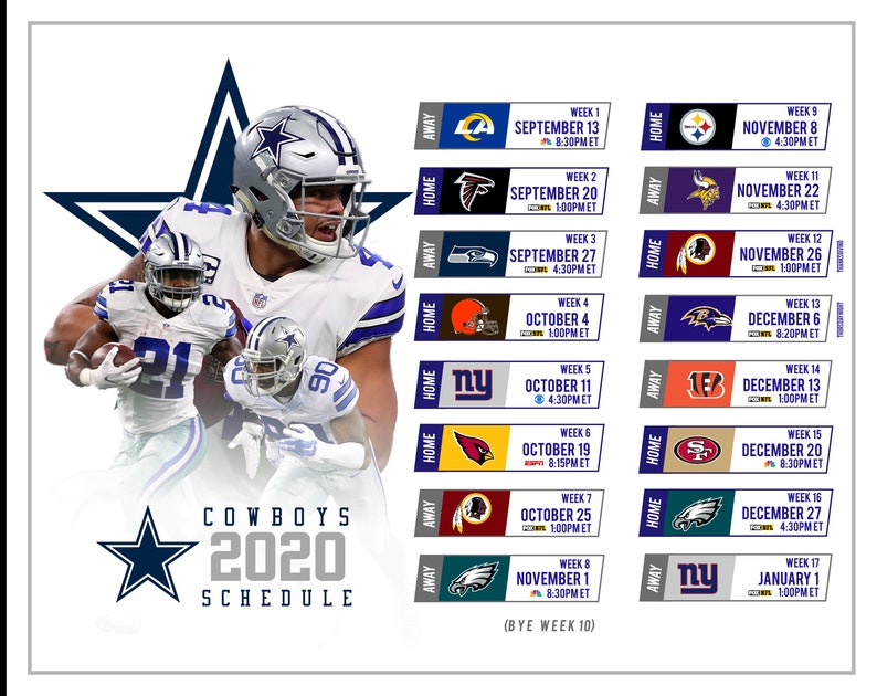 Dallas Cowboys 2025 2025 Schedule Printable Harrison Buncle
