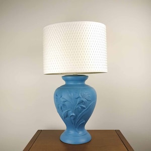 Vintage Table Lamp, Vintage Ceramic Lamp, 1980s Lamp, Vintage Lighting, Vintage Home Decor, Bedroom Lamp, Vintage Lamp Shade, 1980 Lamp