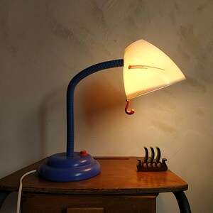 XL Ikea Vintage Gooseneck Memphis Style Desk Lamp, Primary Colors Table Lamp, 1980s Lighting, Home Office Decor, Work From Home Aesthetic