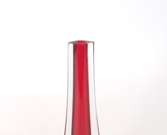 Vintage Flavio Poli for Seguso Murano Red Glass Vase From Vintage Flavio Poli for Seguso Murano Red Glass Vase From