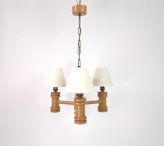 A Swedish Mid-Century 10 Lamp Suspended Ceiling Light of Pine A Swedish Mid-Century 10 Lamp Suspended Ceiling Light of Pine