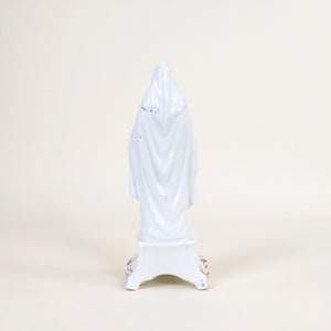 Figurita de porcelana de París de la Virgen María francesa antigua de 1800, estatua de Madonna de cerámica religiosa, capilla de nuestra señora, decoración cristiana antigua imagen 7