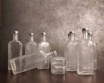 10 Vintage French Glass Apothecary Bottles, Vintage Glass Medecine Jar, Vintage Glass Pharmacy Bottle, 250ML 8.45 FL OZ Magic Potion Bottle