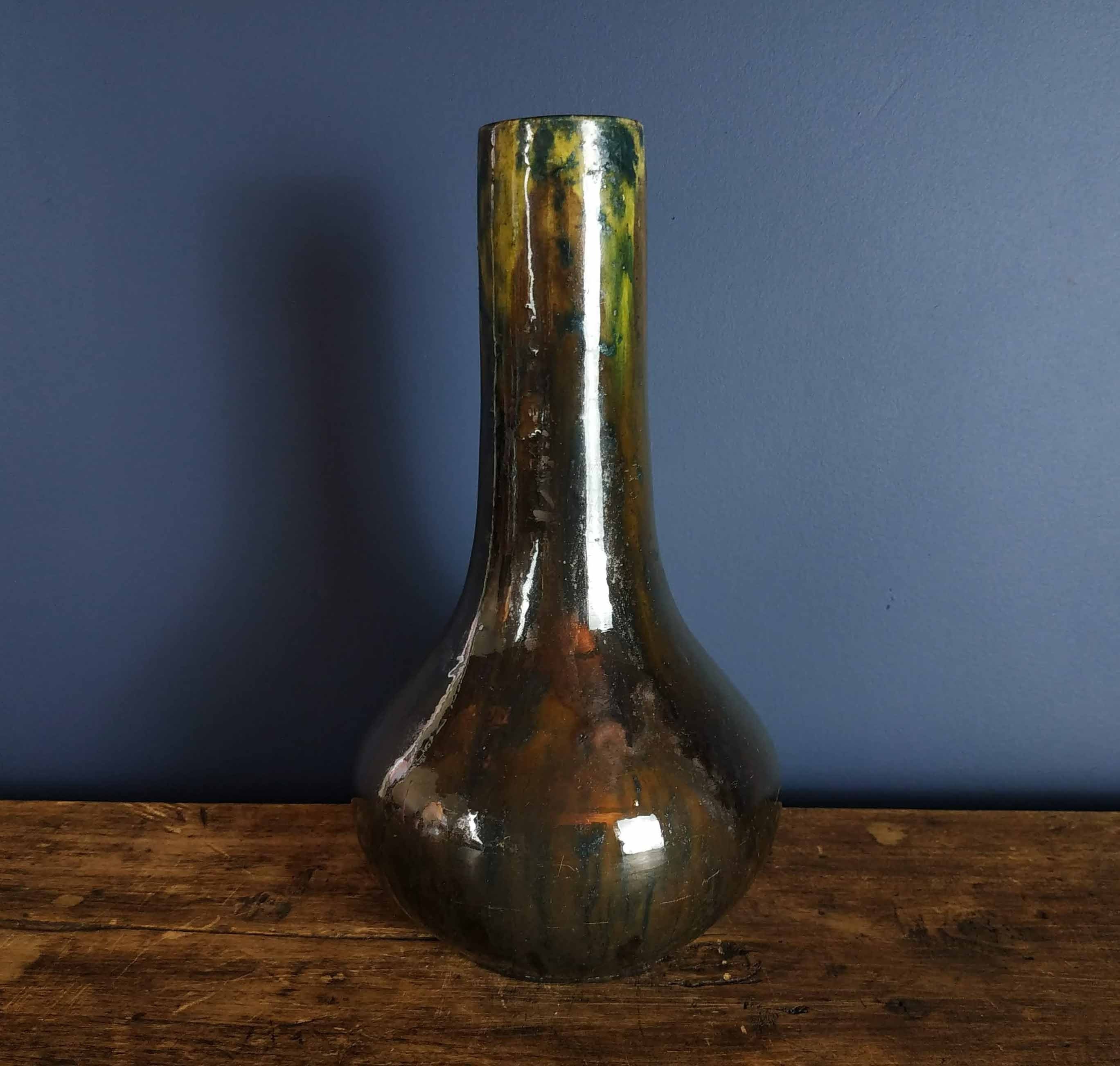 Vase Antique de Français, Vase Stoneware en Céramique Poterie d'art Antique, Grand Français Studio, 