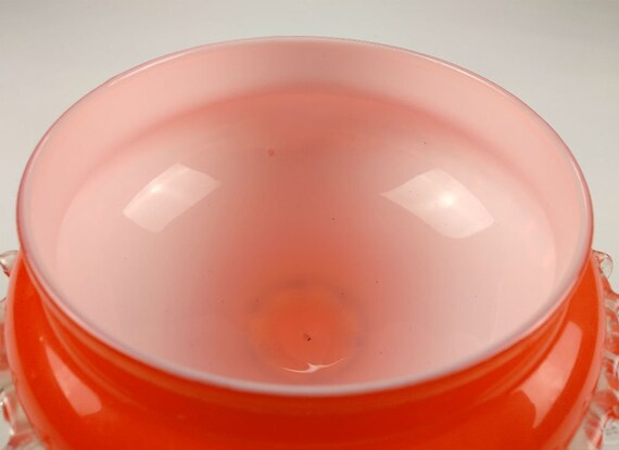 Impressive Vintage Murano Glass Orange Tangelo Compote or Candy